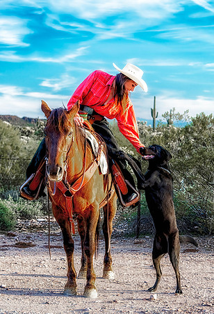 Cowgirl and Dog