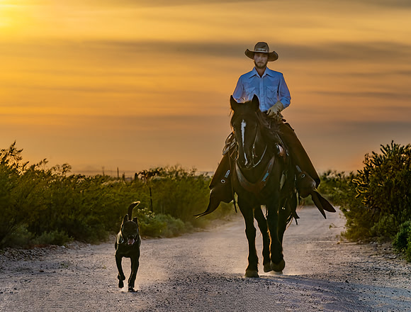 Horseman Michael with Dog